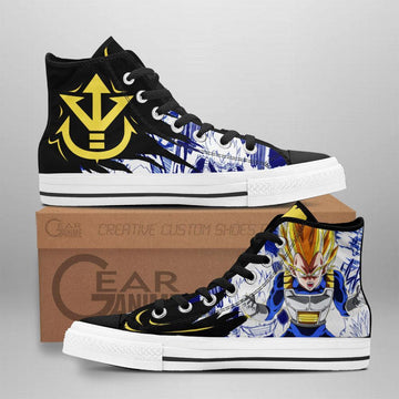 Vegeta Saiyan High Top Shoes Custom Manga Anime Dragon Ball Sneakers-Gear Wanta