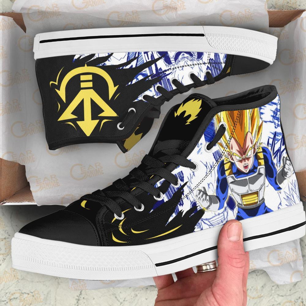 Vegeta Saiyan High Top Shoes Custom Manga Anime Dragon Ball Sneakers-Gear Wanta