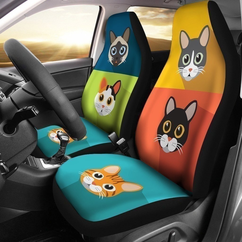 Vintage Cute Cats Car Seat Covers For Cat Lovers-Gear Wanta
