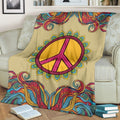 Vintage Hippie Peace Symbol Fleece Blanket Gift Idea-Gear Wanta