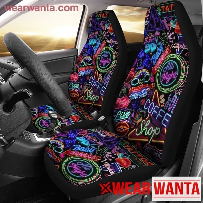 Vintage Neon Advertising Car Seat Covers-Gear Wanta