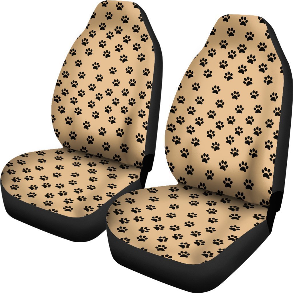 Vintage Paw Print Car Seat Covers For Dog Cat Lover-Gear Wanta