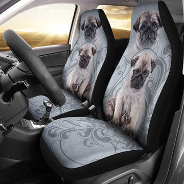 Vintage Pug Car Seat Covers-Gear Wanta