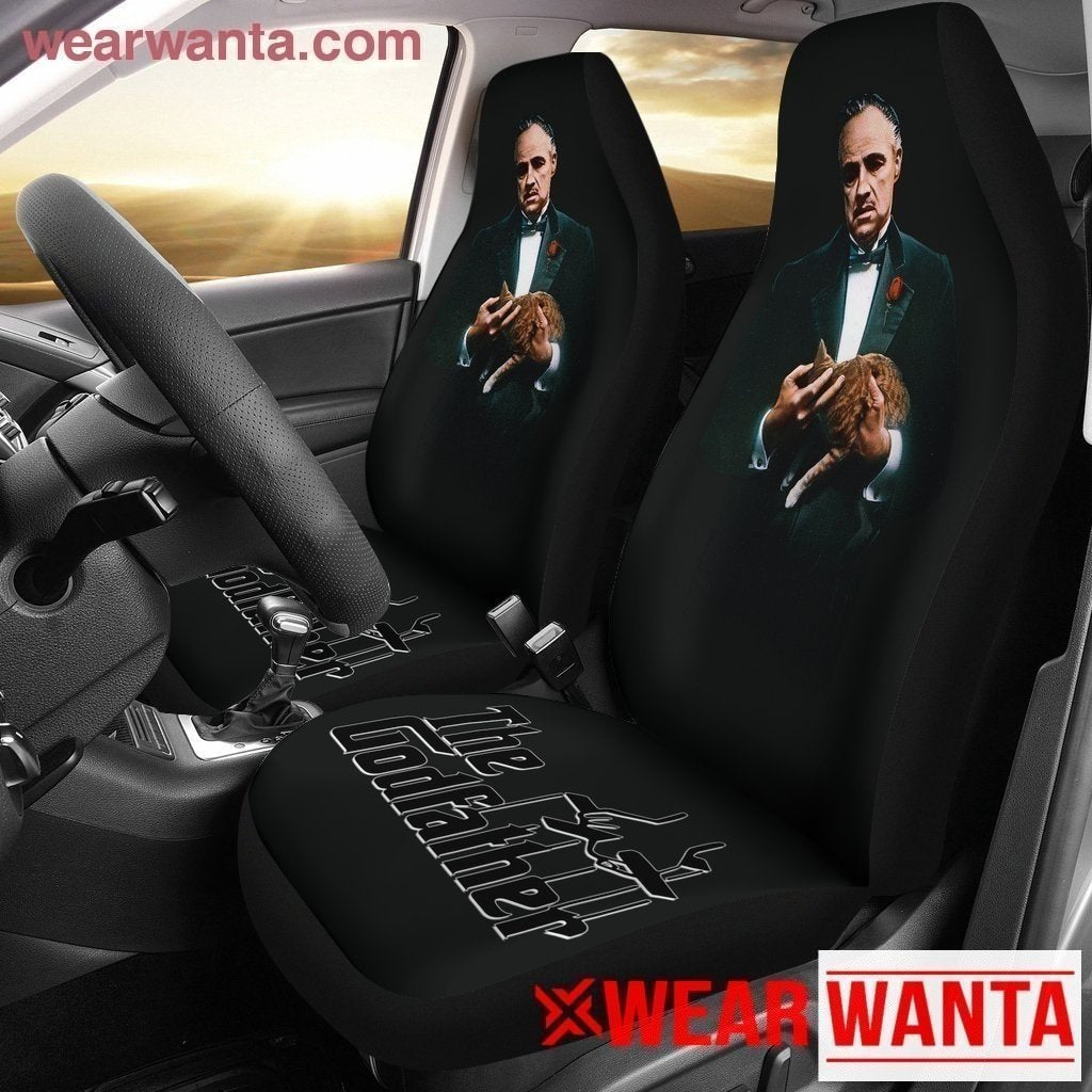 Vito Corleone The Godfather With Cat Car Seat Covers-Gear Wanta