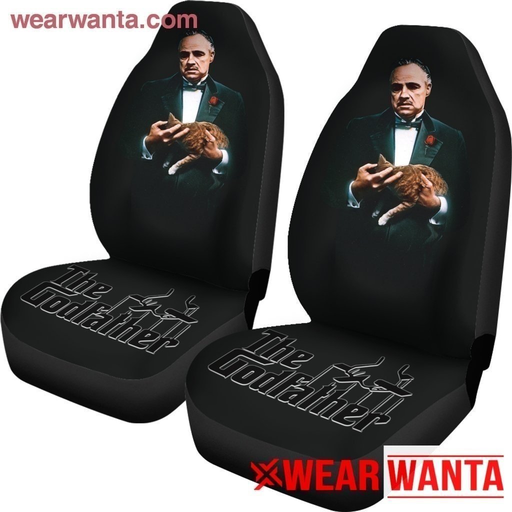 Vito Corleone The Godfather With Cat Car Seat Covers-Gear Wanta