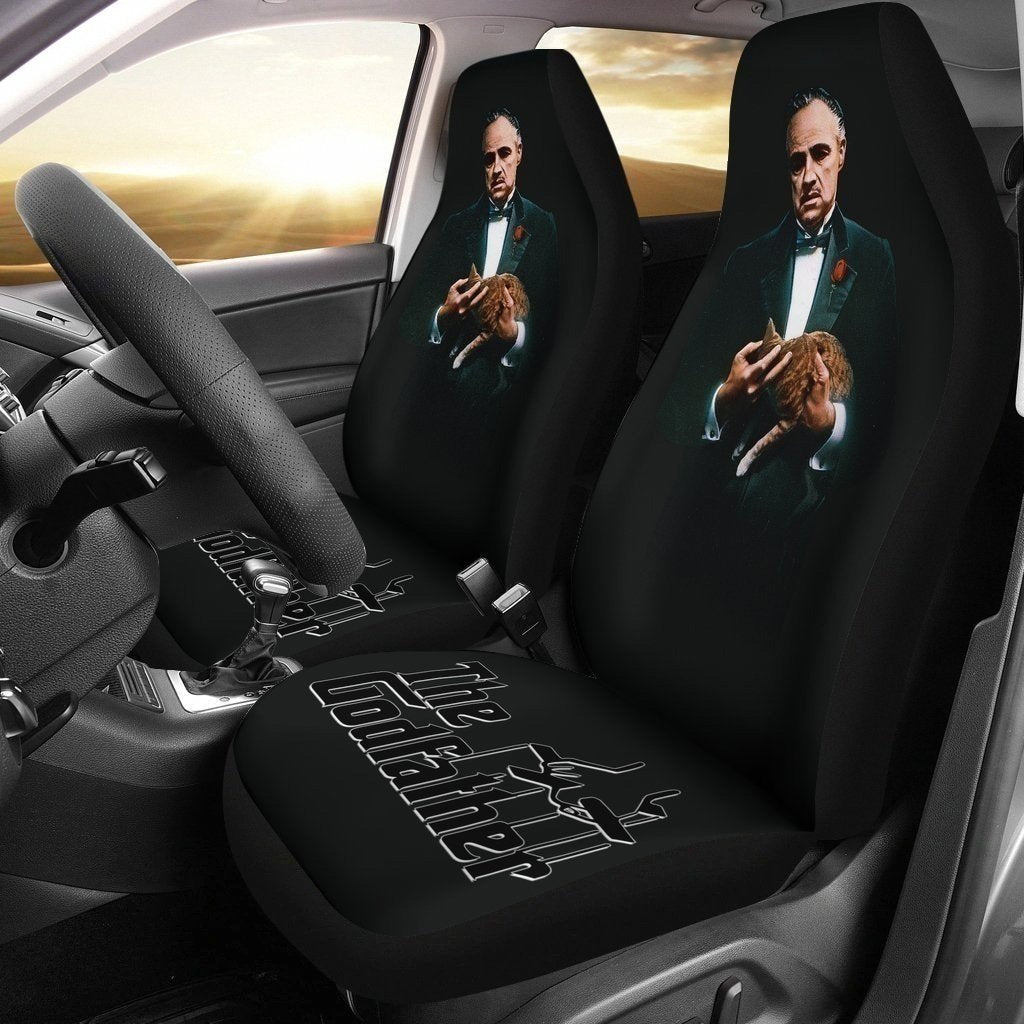 Vito Corleone The Godfather With Cat Car Seat Covers-Gear Wanta