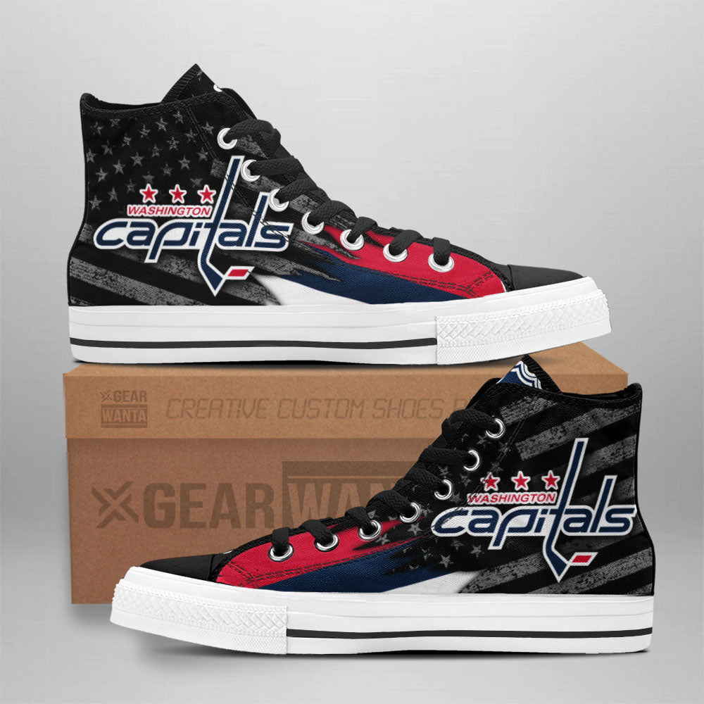 Washington Capitals High Top Shoes Custom American Flag Sneakers-Gear Wanta