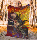 Watercolor Guitar Player Fleece Blanket Gift Idea-Gear Wanta