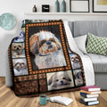 Watercolor Shih Tzu Fleece Blanket Dog Lover-Gear Wanta