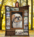 Watercolor Shih Tzu Fleece Blanket Dog Lover-Gear Wanta