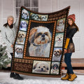 Watercolor Shih Tzu Fleece Blanket Dog Lover-Gear Wanta