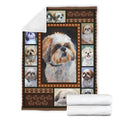 Watercolor Shih Tzu Fleece Blanket Dog Lover-Gear Wanta