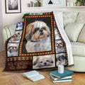 Watercolor Shih Tzu Fleece Blanket Dog Lover-Gear Wanta