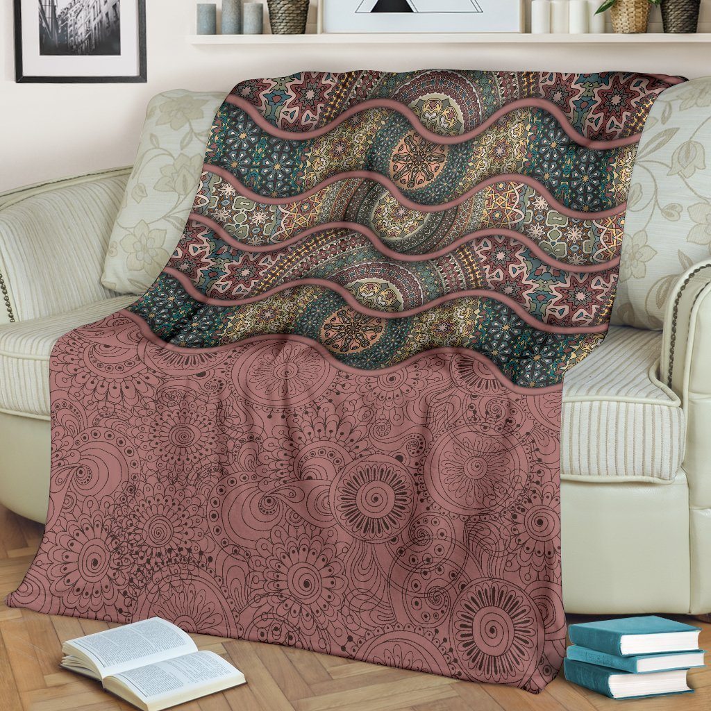Wave Ethnic Mandala Fleece Blanket Yoga Gift Idea-Gear Wanta