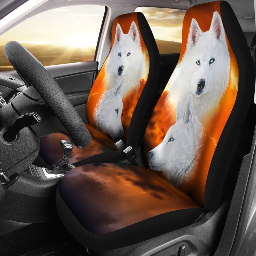 White Husky Car Seat Covers-Gear Wanta