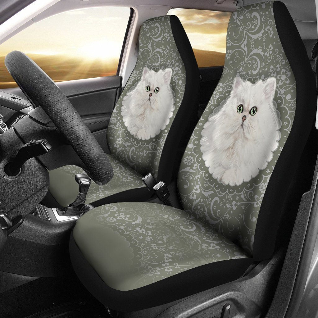 White Persian Cat Car Seat Covers-Gear Wanta
