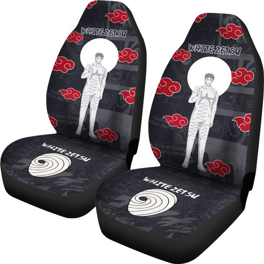 White Zetsu NRT Akatsuki Members Car Seat Covers For Best Fan Anime-Gear Wanta