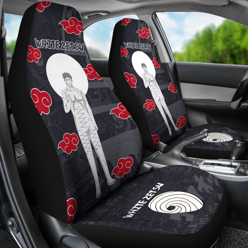 White Zetsu NRT Akatsuki Members Car Seat Covers For Best Fan Anime-Gear Wanta