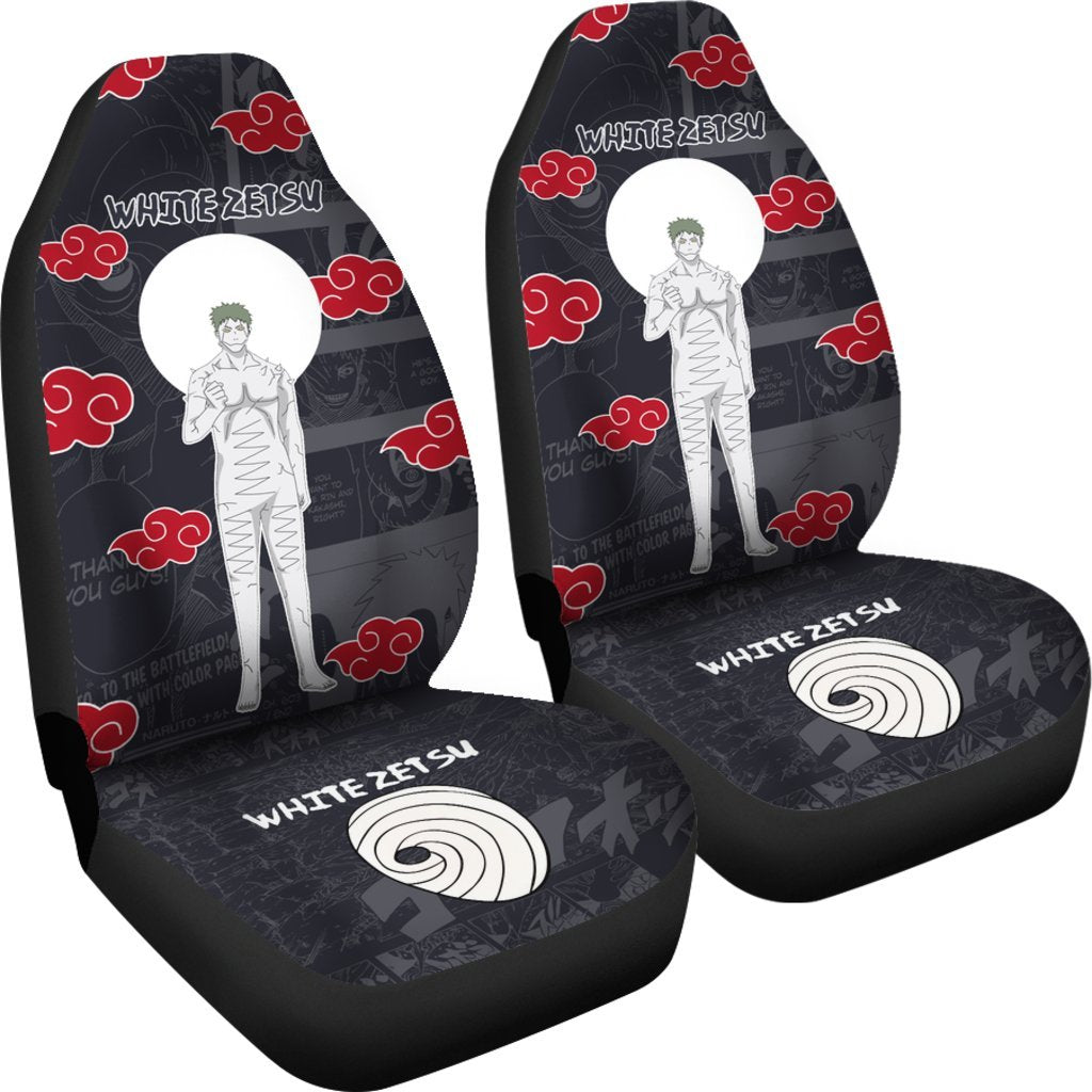 White Zetsu NRT Akatsuki Members Car Seat Covers For Best Fan Anime-Gear Wanta