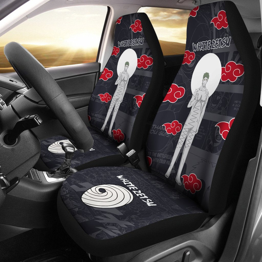 White Zetsu NRT Akatsuki Members Car Seat Covers For Best Fan Anime-Gear Wanta