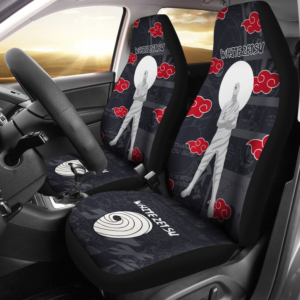 White Zetsu NRT Akatsuki Members Car Seat Covers For Cool Fan Anime-Gear Wanta