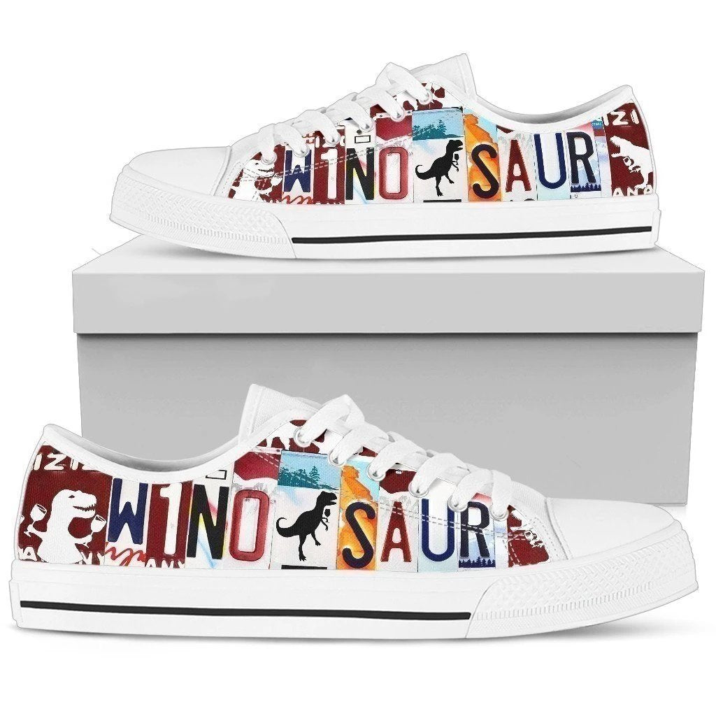 Wino-saur Dinosaur and Wine Lover Women's Sneakers NH08-Gear Wanta