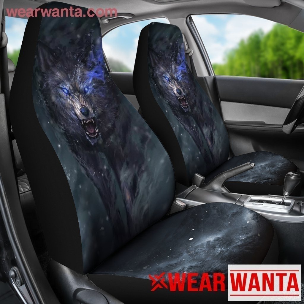 Wolf Blue Eyes Car Seat Covers-Gear Wanta