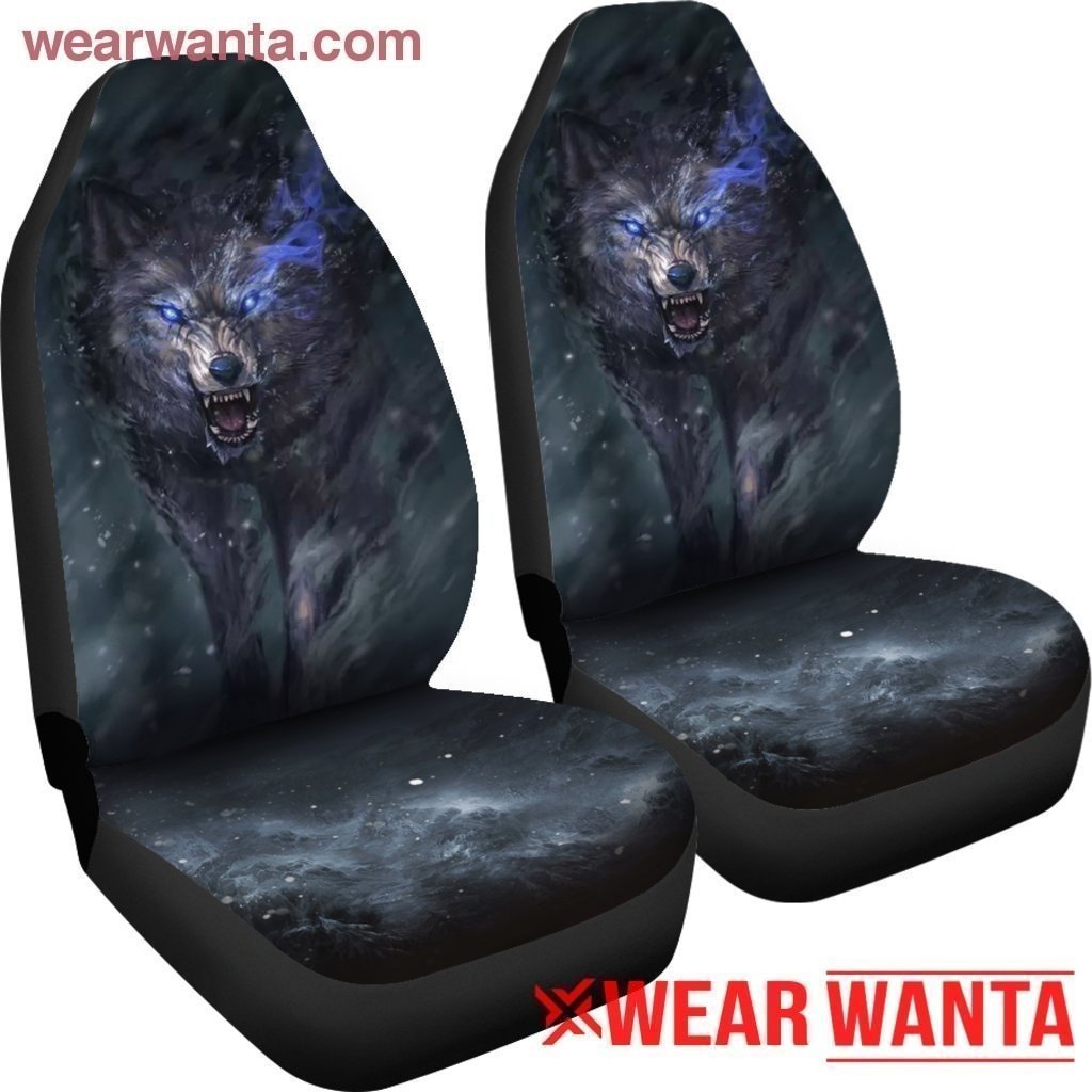 Wolf Blue Eyes Car Seat Covers-Gear Wanta