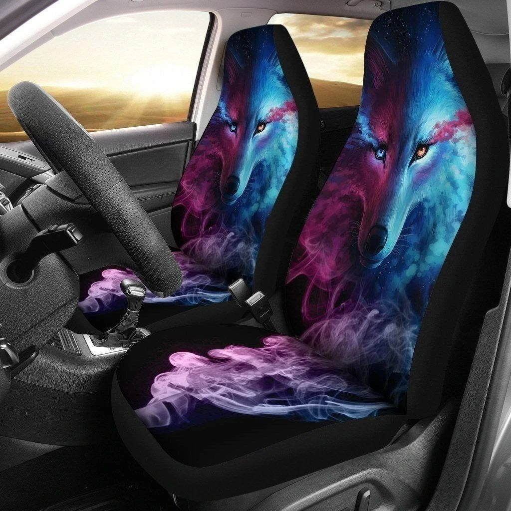 Wolf Car Seat Covers Custom Colorful Car Decoration Accessories-Gear Wanta