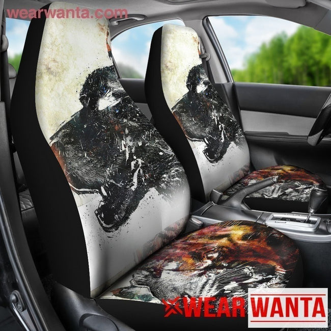 Wolf Drawing Car Seat Covers-Gear Wanta