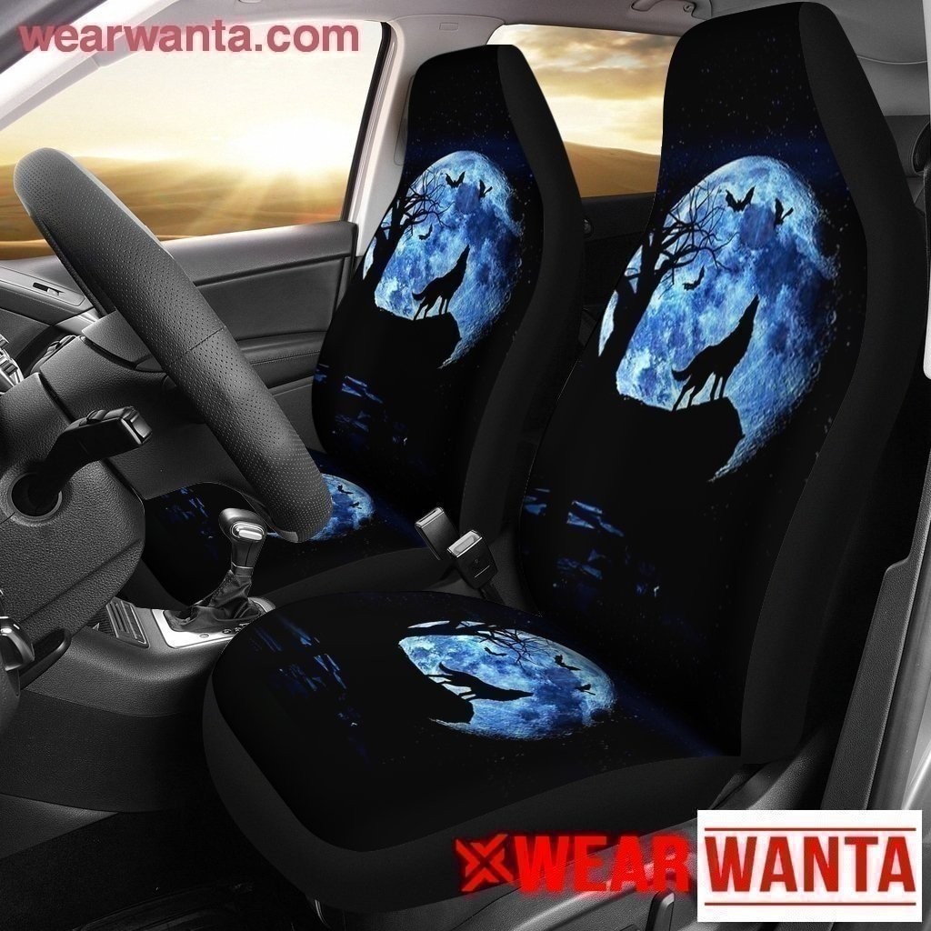 Wolf Howl Moonlight Car Seat Covers For Wolf Lover-Gear Wanta