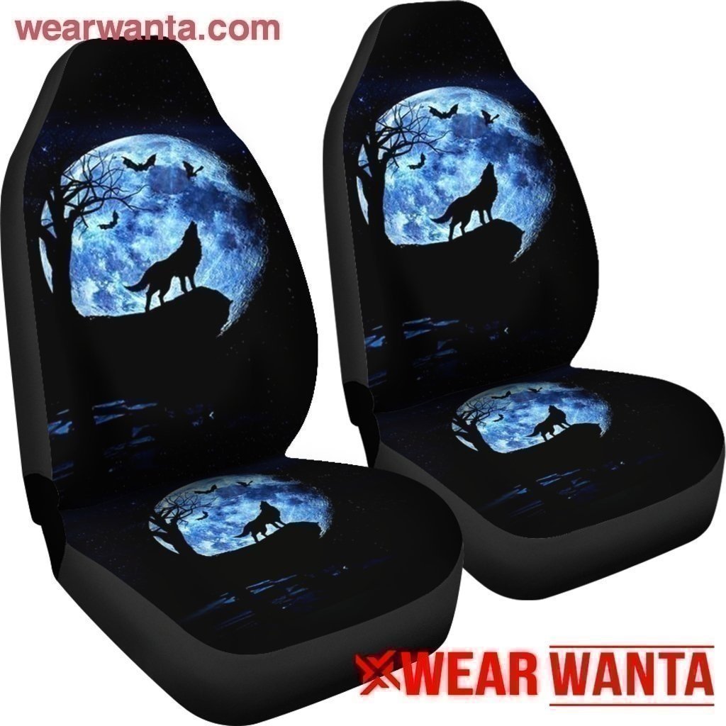 Wolf Howl Moonlight Car Seat Covers For Wolf Lover-Gear Wanta