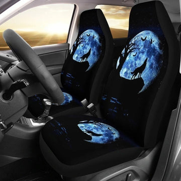 Wolf Howl Moonlight Car Seat Covers For Wolf Lover-Gear Wanta