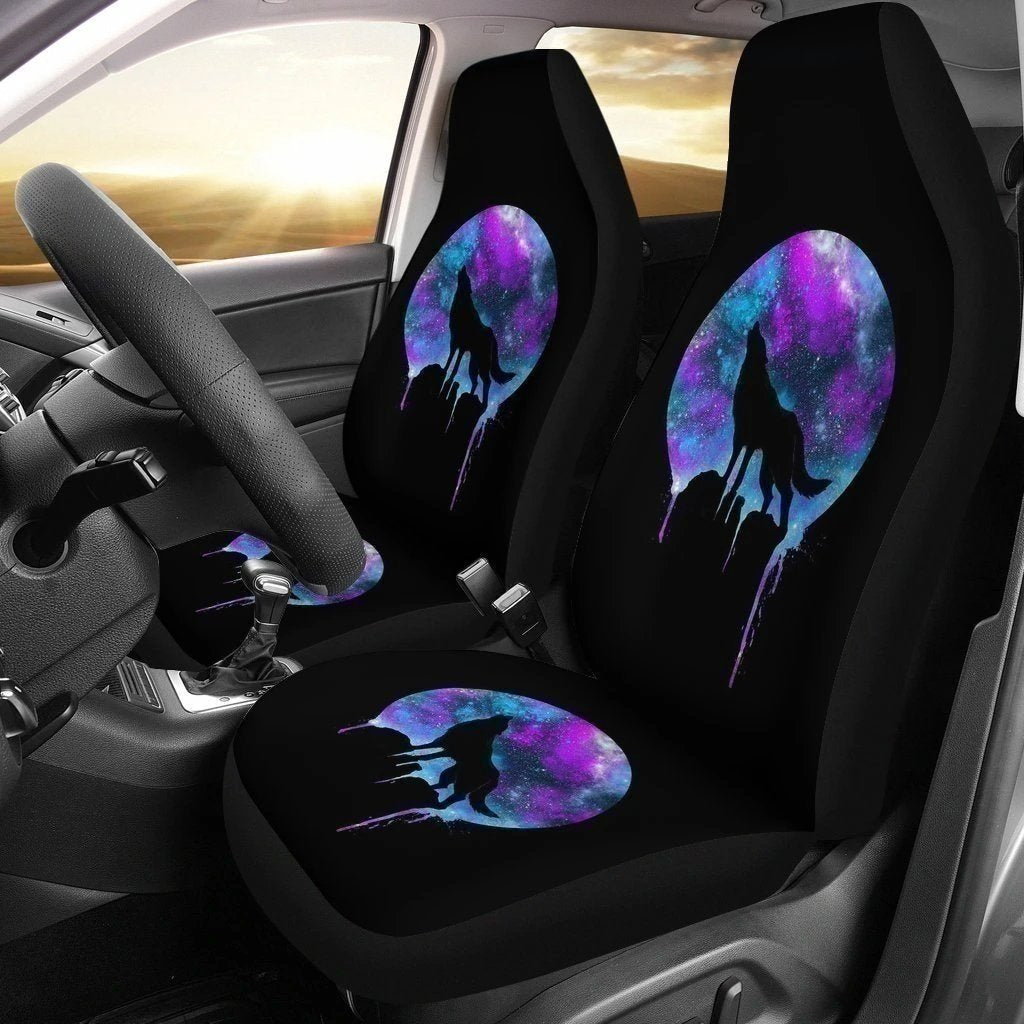 Wolf Howl Under Moon Car Seat Covers-Gear Wanta