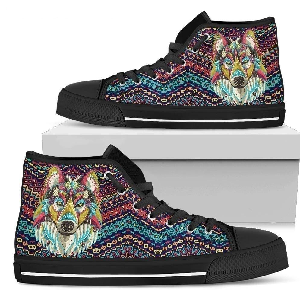 Wolf Native Women's High Top Shoes Gift Idea-Gear Wanta