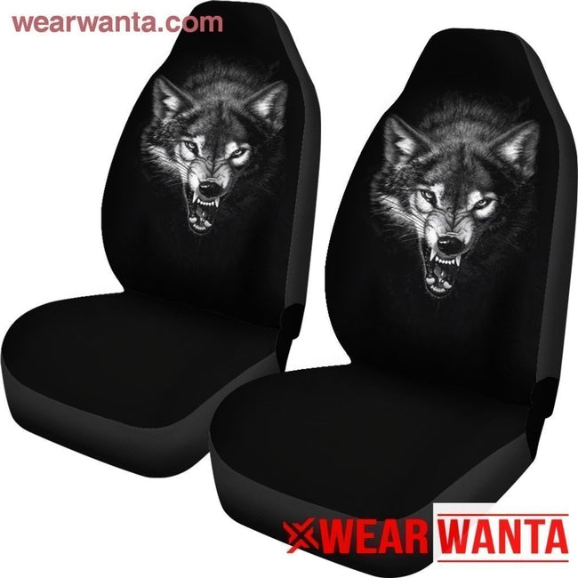 Wolf Print Car Seat Covers Nightmare-Gear Wanta