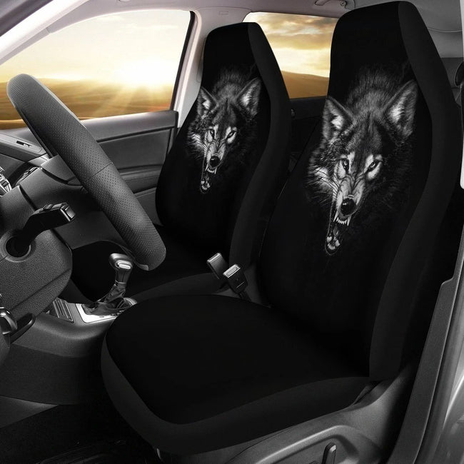 Wolf Print Car Seat Covers Nightmare-Gear Wanta