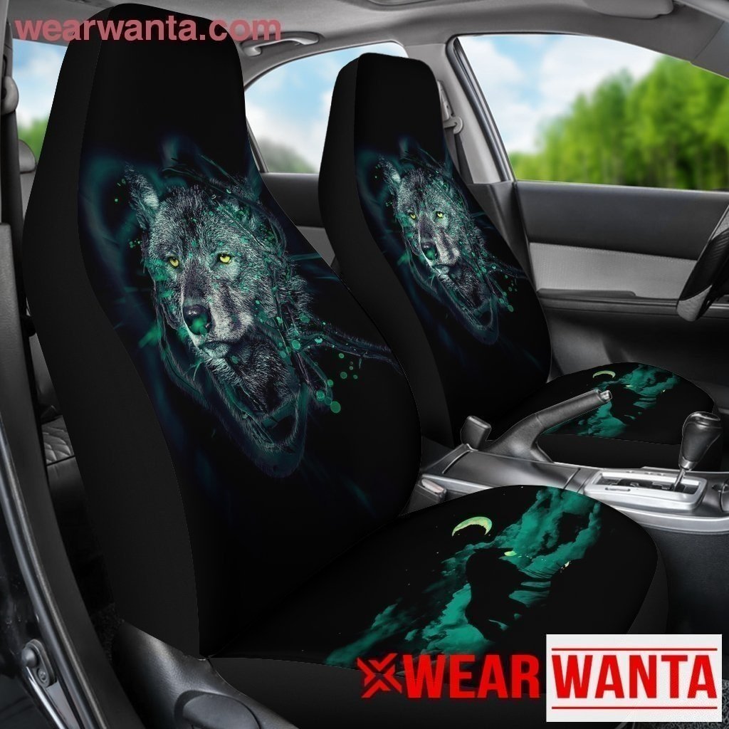 Wolf Yellow Eyes Car Seat Covers-Gear Wanta