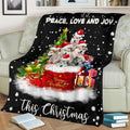 Xmas Wishing You Love Peace And Joy Alaskan Dog Fleece Blanket-Gear Wanta