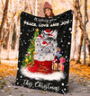 Xmas Wishing You Peace Love Joy Husky Dog Fleece Blanket-Gear Wanta