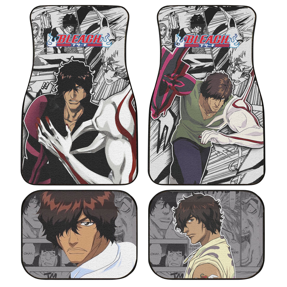 Yasutora Sado Car Floor Mats Custom Bankai Style Bleach Manga Mix Anime Car Accessories-Gear Wanta