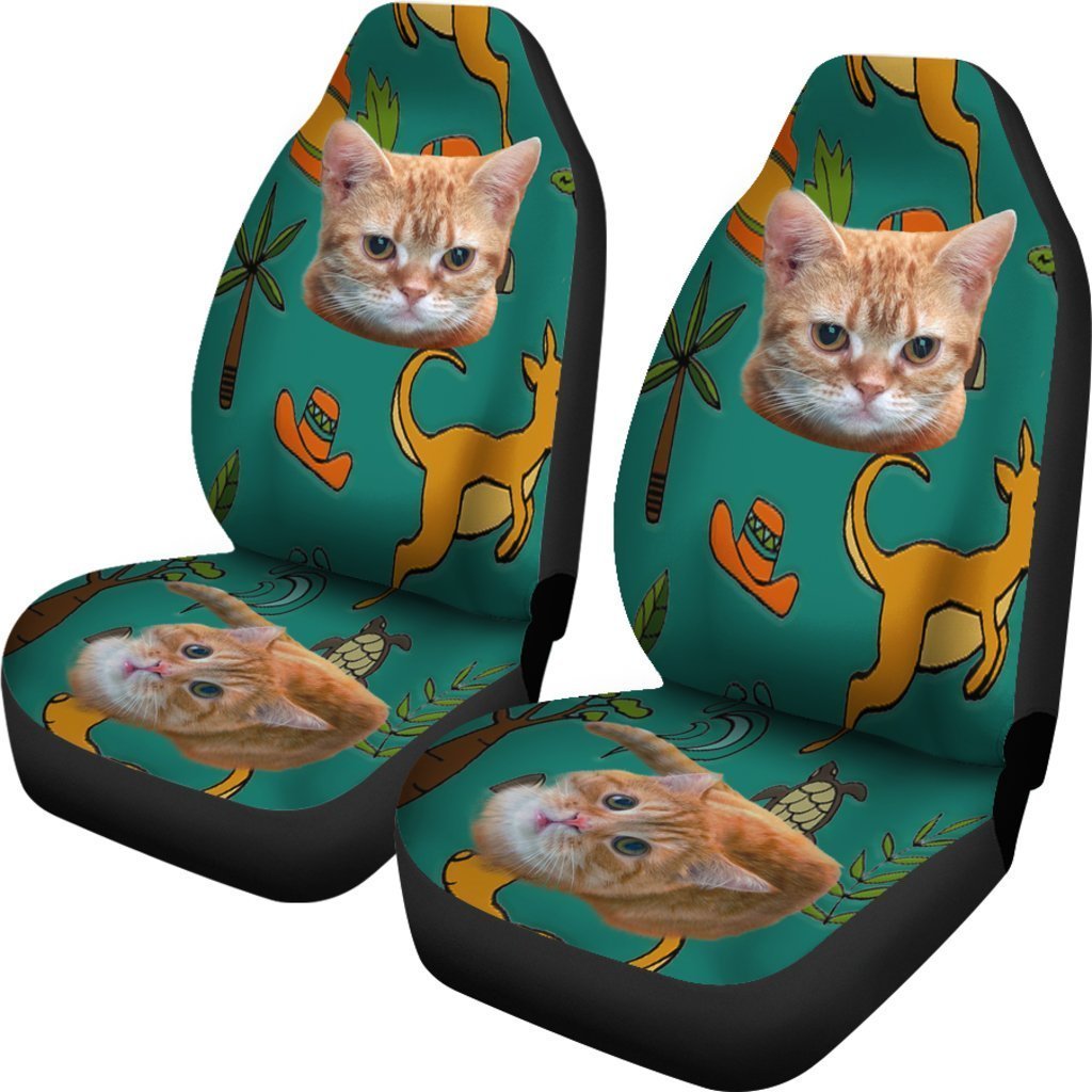 Yellow Cat Car Seat Covers Cute Cat Lovers-Gear Wanta