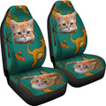 Yellow Cat Car Seat Covers Cute Cat Lovers-Gear Wanta