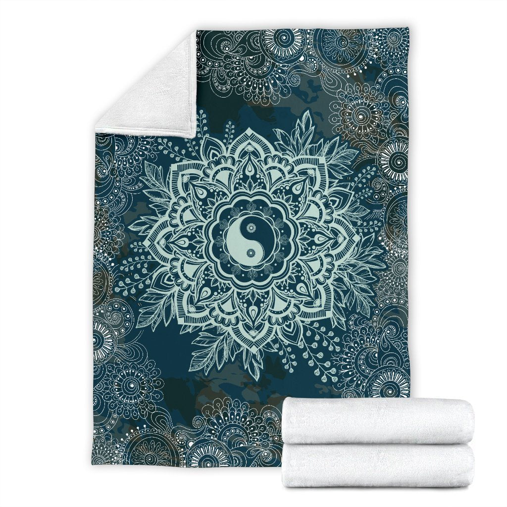 Yin Yang Mandala Fleece Blanket Yoga Gift Idea-Gear Wanta