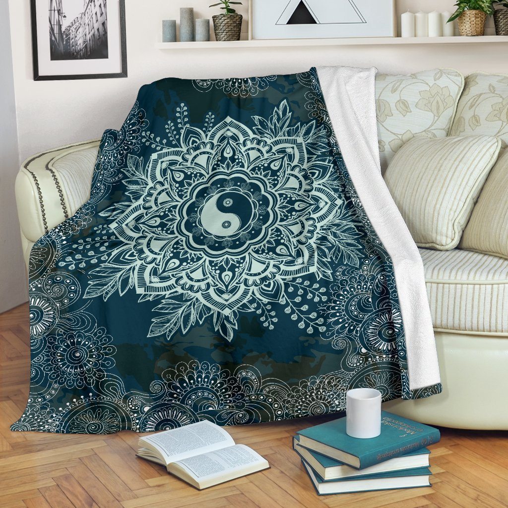 Yin Yang Mandala Fleece Blanket Yoga Gift Idea-Gear Wanta