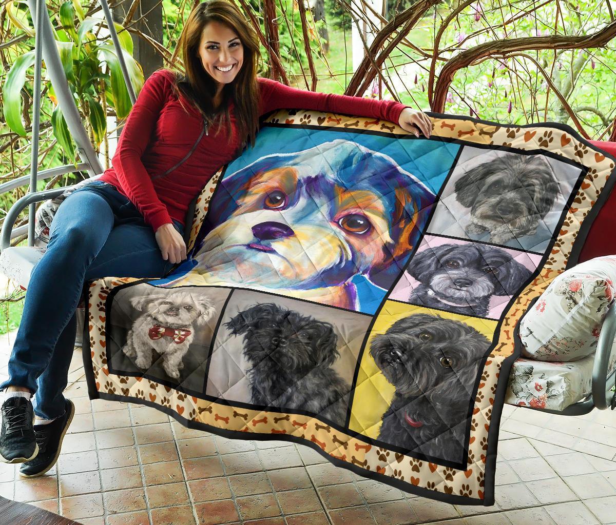 Yorkipoo Dog Quilt Blanket Funny Mixed Breed Dog-Gear Wanta