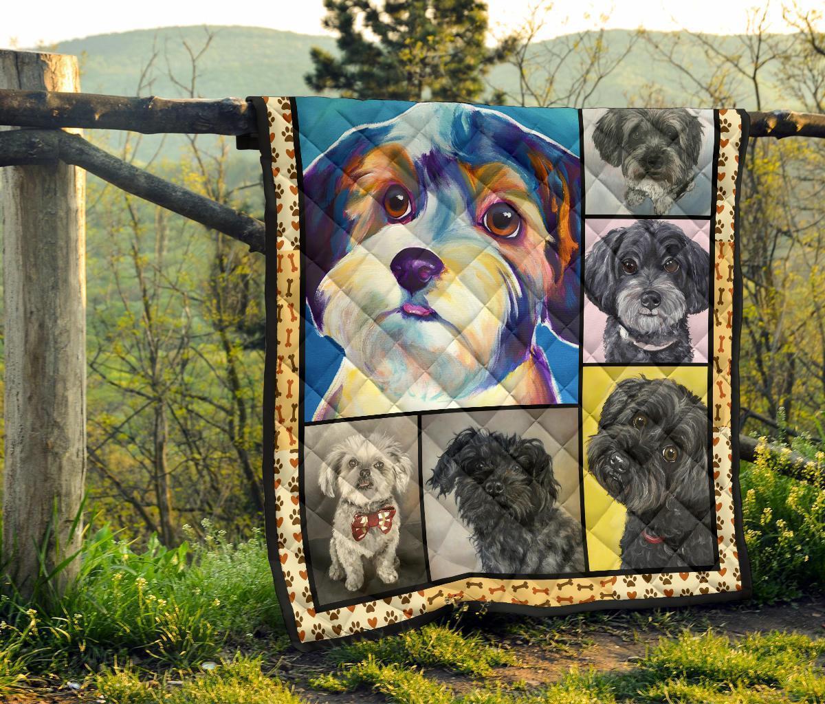 Yorkipoo Dog Quilt Blanket Funny Mixed Breed Dog-Gear Wanta