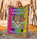 Yorkshire Dog Hippie Van Fleece Blanket Funny-Gear Wanta