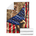 Yorkshire Terrier Fleece Blanket Mixed American Flag-Gear Wanta