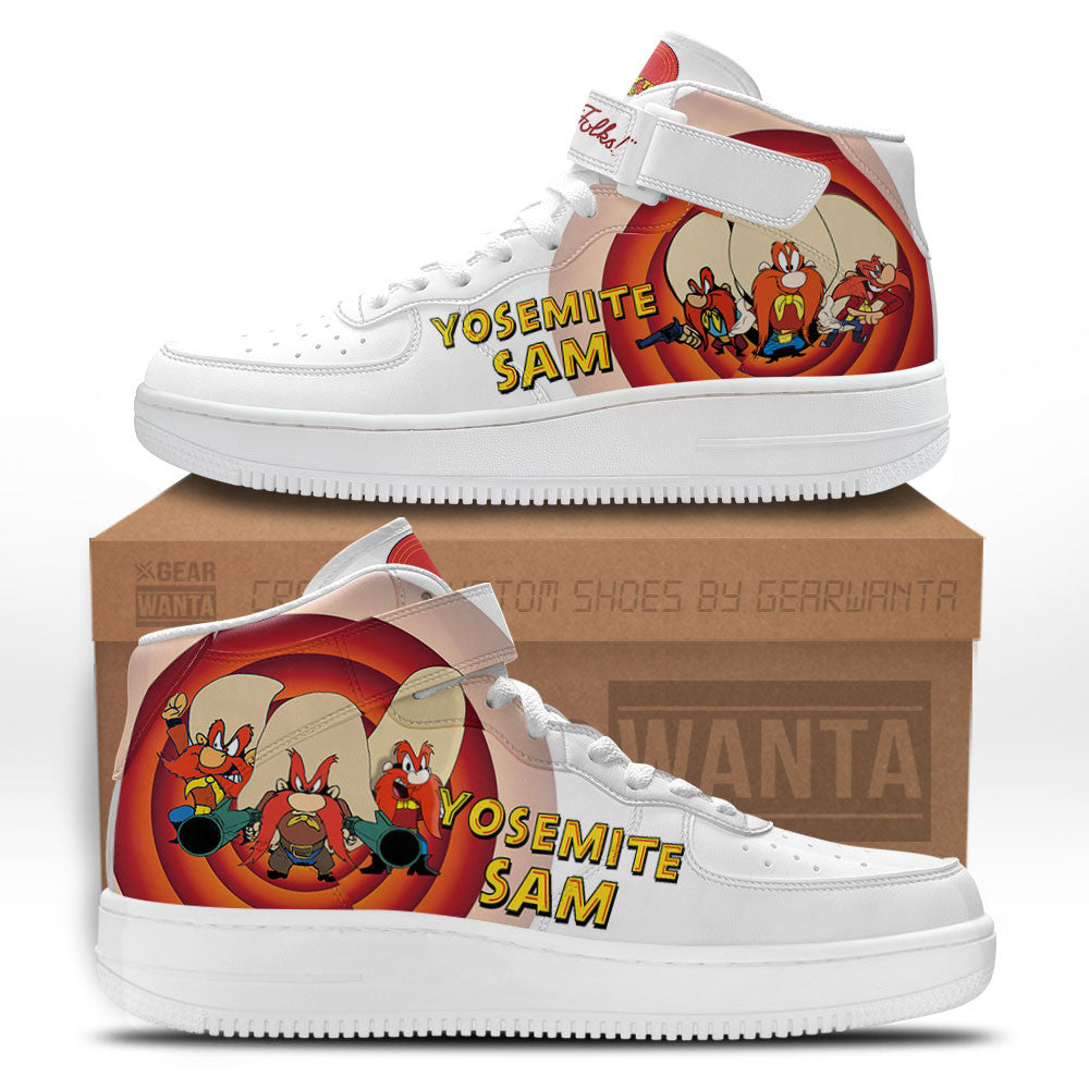 Yosemite Sam Air Mid Shoes Custom Looney Tunes Sneakers-Gear Wanta
